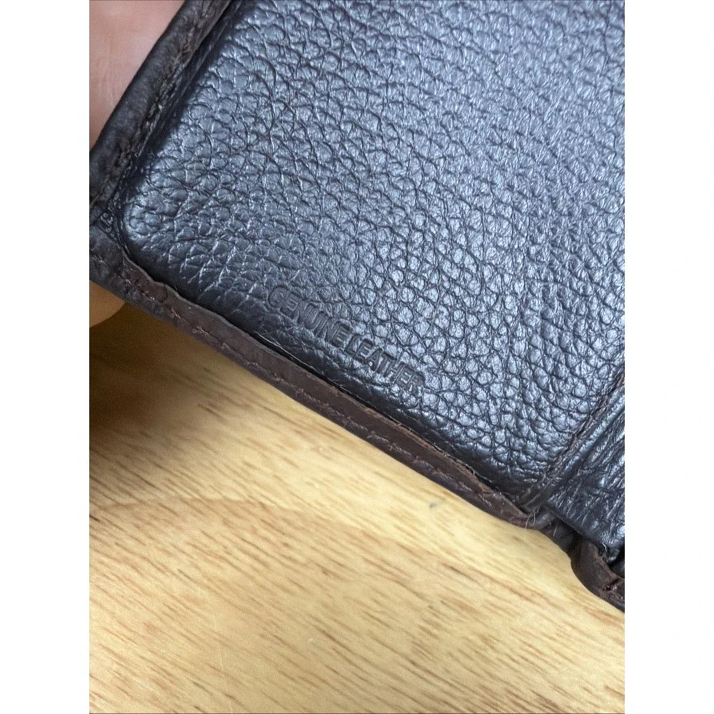 Ariat Men's Premium Leather Solid Dark Brown Trifold Wallet Excellent Used Cond.